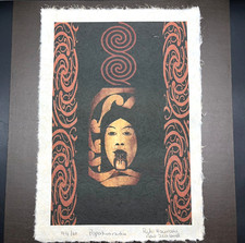Tatuagem Moko tribal impressa arte mulher maori limitada assinada Puti Hauraki Nova Zelândia comprar usado  Enviando para Brazil