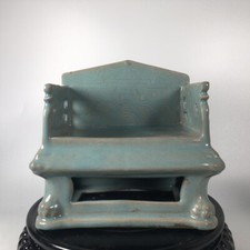 Estátua de cadeira de crack verde porcelana 6,8" porcelana antiga dinastia música ru forno comprar usado  Enviando para Brazil