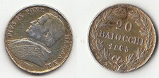 Vaticano baiocchi 1865r usato  Mola di Bari