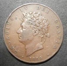 Halfpenny 1826 george for sale  WORTHING