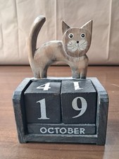 Wooden cat calendar for sale Wooden cat calendar for sale  HARLOW