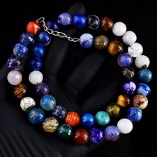Colar de miçangas genuíno 541 cts ametista, quartzo branco e lápis-lazúli VK 08 E679 comprar usado  Enviando para Brazil