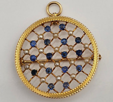 Broche prendedor colgante antiguo oro 14K ~PERLA DE IOLITA SLOAN~ segunda mano  Embacar hacia Mexico