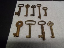 Llaves esqueleto antiguas de latón, lote de 9, llave de barril antigua HDW Company segunda mano  Embacar hacia Mexico