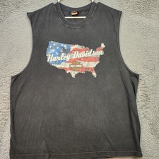 Camisa masculina Harley-Davidson 2XL preta sem mangas musculosa Sun Denver EUA motociclista comprar usado  Enviando para Brazil