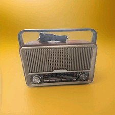 Rádio AM/FM e alto-falante Bluetooth vintage com acabamento em madeira - lareira e mão, usado comprar usado  Enviando para Brazil