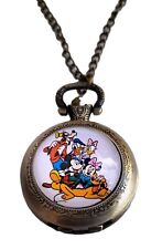 Usado, Mickey Mouse e Amigos Glass Dome Pingente Pocket Watch Colar comprar usado  Enviando para Brazil