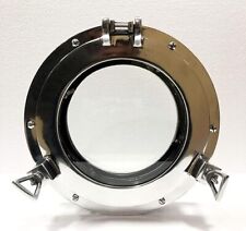 Acabamento em níquel 12” sobre janela de vigia pesada de alumínio sólido com flange profunda de 2", comprar usado  Enviando para Brazil