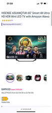 Hisense 65u6nqtuk smart for sale  LEICESTER