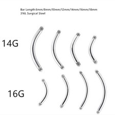 100 piezas barra perforadora de cejas/labios/ombligo barra oreja tragus barra curva hágalo usted mismo 16 g segunda mano  Embacar hacia Mexico