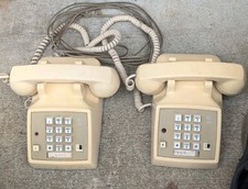 Vintage (2) AT&T Technologies 2500 DMGC Marfim Botão Mesa Telefone Escritório , usado comprar usado  Enviando para Brazil