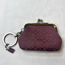Carteira Coach Mini Signature Kiss Lock porta-moedas chaveiro rosa malva comprar usado  Enviando para Brazil