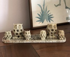 Soapstone carved owls for sale  NELSON