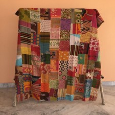 Colcha dupla Kantha colcha de retalhos vintage algodão cobertor cigano multicolorido comprar usado  Enviando para Brazil