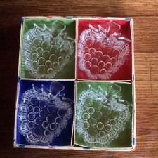Conjunto de 4 pratos de lanche de vidro transparente em forma de uva, lindo mini prato vintage comprar usado  Enviando para Brazil