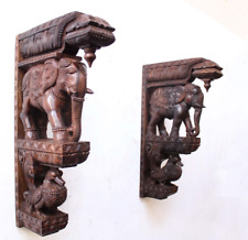 Suporte de parede de madeira elefante corbel par vintage indiano decoração para casa prateleira suporte comprar usado  Enviando para Brazil