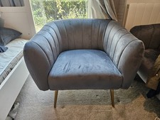 Velvet grey sofa for sale  SLOUGH