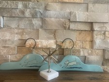 Usado, ✨2X Cabide de Madeira para Cachorro Terrier Pintado Vintage 1940~Tamanho Infantil~Azul~Shabby Chic✨ comprar usado  Enviando para Brazil