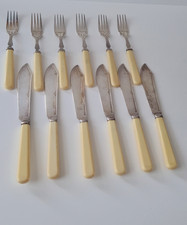 Antik versilbertes fischbestec gebraucht kaufen  Velten