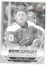 24-25 UPPER DECK UD LONA YOUNG GUNS PRETO E BRANCO RARO # C374 MICHAEL MILNE comprar usado  Enviando para Brazil