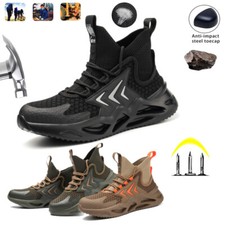 Tênis de segurança biqueira de aço masculino leve trabalho botas de caminhada tamanho 6-14 comprar usado  Enviando para Brazil