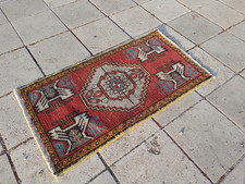 Tapete turco pequeno Oushak | Tapete de lã vintage tecido à mão 3,2x1,7 pés | Decoração boho, usado comprar usado Tapete turco pequeno Oushak | Tapete de lã vintage tecido à mão 3,2x1,7 pés | Decoração boho, usado comprar usado  Enviando para Brazil