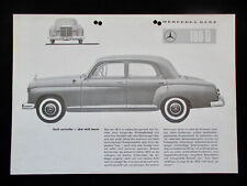 Mercedes 180D Ponton W120  2S. A4 P1270 7/59  Deutsch Prospekt Brochure 499 comprar usado  Enviando para Brazil