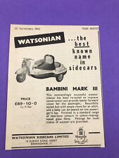 Watsonian bambini mark for sale  BRIDPORT