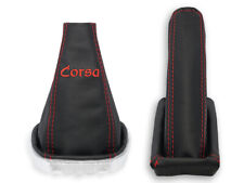 PER OPEL CORSA D 06-14 CUFFIA DEL CAMBIO & FRENO A MANO PELLE RICAMO FILO ROSSO comprar usado  Enviando para Brazil