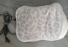 Excelente estado usado HoMEDICS ~ SP-105H travesseiro de massagem shiatsu e vibração com leopardo cinza quente comprar usado  Enviando para Brazil
