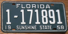 1958 florida license for sale  Boulder