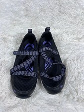 Tênis feminino Ryka malha ajustável Mary Jane Kailee preto roxo tamanho 6W, usado comprar usado  Enviando para Brazil