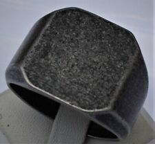 EDELSTAHL RING SIEGEL RING  QUADRAT 17MM X 17MM  SCHWARZ RETRO PUNK BIKER ROCKER comprar usado  Enviando para Brazil
