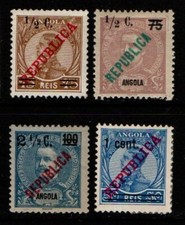 Sobretaxas de sobreimpressão Angola 1919 Carlos Manoel Republica SG331-32, 335-36 Estado perfeito comprar usado  Enviando para Brazil