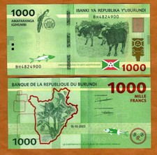 Burundi, 1000 francos, 2023, P-Novo, UNC Hybrid, usado comprar usado  Enviando para Brazil