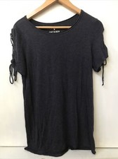 Camiseta Feminina Tamanho M American Eagle Outfitters AEO Manga Gravata Macia e Sexy Cinza comprar usado  Enviando para Brazil