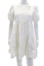 Usado, Vestido Madewell Feminino Algodão Decote Quadrado Manga Curta Camadas Branco Tamanho 0 comprar usado  Enviando para Brazil