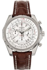 Breitling Bentley Motors pulseira de couro marrom croco mostrador branco A25362, usado comprar usado  Enviando para Brazil