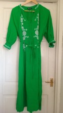 Green embroidered kaftan for sale  PORT TALBOT