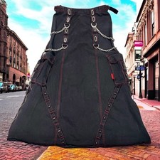 Saia Tripp NYC Longa Maxi Preta Gótica Punk Carga Tamanho M Zíper Correntes Caveiras Parafusos comprar usado  Enviando para Brazil