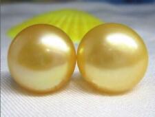Enormes Brincos de Pérola Dourada Natural AAA+++ 13-14 mm Mar do Sul Ouro Amarelo 14K, usado comprar usado  Enviando para Brazil