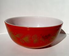 Cuenco vintage Pyrex rojo dorado acebo pino 4 cuartos #404 promoción de Navidad años 60 segunda mano  Embacar hacia Argentina