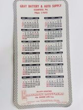 BATERIA CINZA 1960 Miniatura Calendário Publicitário Clearfield PA Silenciador Maremount, usado comprar usado  Enviando para Brazil