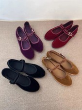 Zapatos mocasines de terciopelo Mary Jane informales para mujer ropa de calle ballet zapatos planos segunda mano  Embacar hacia Mexico