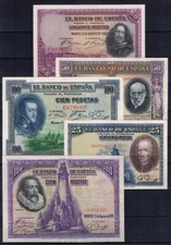 República Española. Juego de 5 billetes. segunda mano  Embacar hacia Mexico