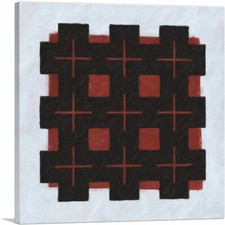 Arte em tela quadrada vermelha moderna grade preta sobre tela ARTCANVAS, usado comprar usado  Enviando para Brazil