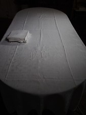 Conjunto de mesa 20º padrão damasco toalha de mesa aplicada 2m95 X 1m68 +12 guardanapos comprar usado  Enviando para Brazil