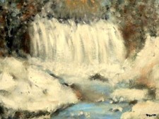Acrylbild handgemalt wasserfal gebraucht kaufen  Hamburg