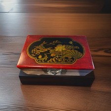 Conjunto de jogos chineses vintage dos anos 50 - Caixa/tigelas pintadas à mão - Pedras de jade e obsidiana, usado comprar usado  Enviando para Brazil