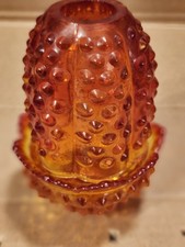 Lâmpada de fada de vidro vintage Fenton laranja amberina Hobnail em perfeito estado comprar usado  Enviando para Brazil